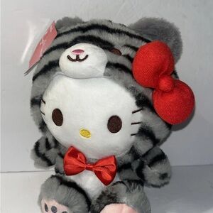 Hello Kitty Plushie Dressed As A kitty New With Tags 9in Long
